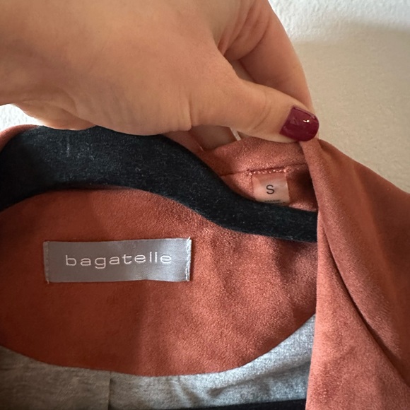 Bagatelle burnt orange faux suede moto jacket - Picture 2 of 5